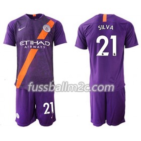 Fußballtrikots Manchester City Silva 21 Kinder Ausweich Trikotsatz 2018-2019
